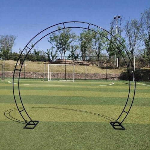 DZZTHSH Metall-Hochzeitsbogen, rostfreies Mondtor, Gold/Schwarz/Weiß, Gartenlaube – robuster runder Torbogen für die Dekoration von Brautpartys und Gärten