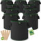 TTL Garden Lot de 10 sacs de plantation en tissu non tissé 8 l - Sacs de plantation en feutre 300 g/m² et tissu non tissé - Pour balcon, terrasse, serre et jardin
