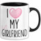 Valentinstag Tasse I Love My Hot Girlfriend Geschenk für Freundin (Schwarz)