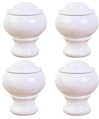 Dekorative Endstücke für Gardinenstangen, PVC, 28 mm, Stil 2, Weiß, 4 Stück