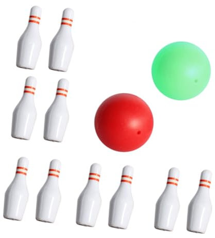 Toddmomy Miniatur Bowling Set Für Puppenhäuser Deko-Set Mit Bowling-Kegeln Und Pins Zur Verzierung Von Mini-häusern Für Kreative Bastelprojekte Und Fotos