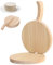 Veesper Tortilla Press 16.5 Inch Natural Wooden Round Corn Dough Press Tool with Handle for Homemade Tortillas, Roti, Chapati, Taco, Pataconera, Flatbreads