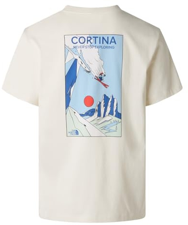 The North Face Herren Mountain Celebration Regular Short SLE T-Shirt, White Dune, XL