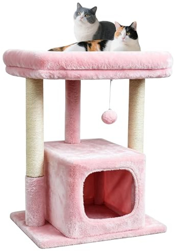 SYANDLVY Arbre à chat rose pour chats d'intérieur de grande taille, tour d'activité 68,6 cm