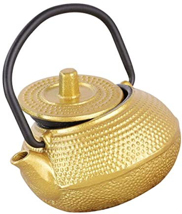 CCKUYT Cast Iron Teapot Decorative Tea Kettle Tea Kettle with Handle Desktop Mini Teapot Hot Water Kettle Stovetop Whistling Kettle Desk Top Decor Mini Tea Pet Camping Make Tea Beer