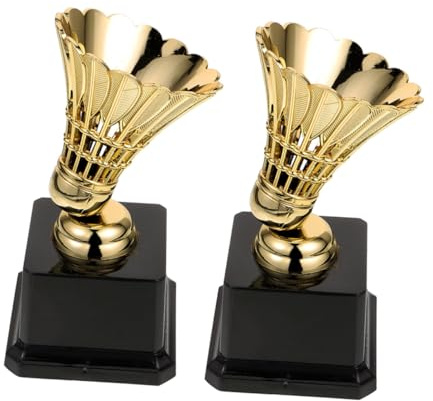 Toyvian 2 Stück Badminton Pokal Trophäe mit Spielfigur Wettbewerb Auszeichnung Dekoration Langlebig und Kreativ für Sieger Ehrenpreis