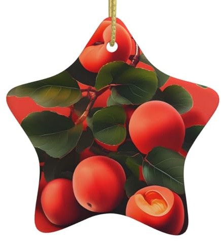 Christmas Tree Ceramic Hanging Star Ornament WHJDPP Red Apricot Prints for from Home Decor Commercial displays