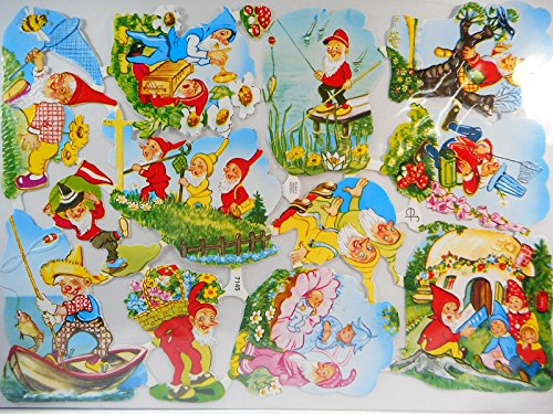 Glanzbilder Gartenzwerg Zwerg EF 7145 Oblate Posiebilder Scrapbook Deko GWI 362