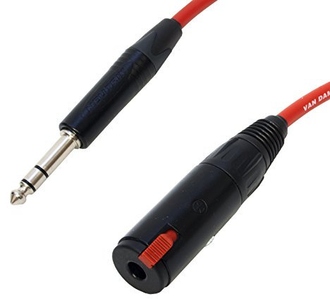 Van Damme IEM Extension Lead. IN-EAR MONITORING Stereo Headphone 1/4 Jack Cable (4m, Red)