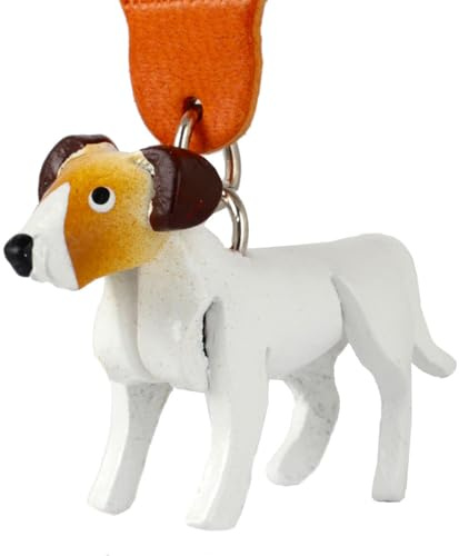 MONKIMAU Schlüsselanhänger Jack Russell Terrier Hunde Figur aus Leder