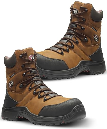 V12 Rocky IGS Waterproof Zip-Side Safety Boot for Men, Composite Toe | Dual zip and lace closure, anti-penetration midsole, heat-resistant outsole, lightweight