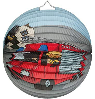 TIB Heyne 13150 - Rundlaterne, Feuerwehr, Ø25cm, schwer entflammbar, rund, schwer entflammbar, Motiv, St. Martin, Laternenumzug