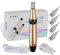 BOWKA Elektrischer Derma Pen Microneedling Pen,inkl. 2 Stück 12 Pin Nadelnpatrone 0,25mm-2,0mm 5 Geschwindigkeit für Gesicht Hautverjüngung, Anti Akne, Anti Falten (gold)