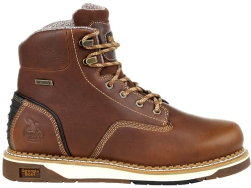 Georgia Boot AMP LT Wedge Waterproof Work Boot, Brown, Size 9.5(W)