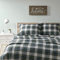 Comfort Spaces Parure de lit 4 pièces en Flanelle de Coton Respirante, Chaude à Poches Profondes avec taie d'oreiller, pour très Grand lit, Motif écossais Vert