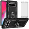 Asuwish Handyhülle für Samsung Galaxy S10 5G Hülle mit Glas Folie Panzerfolie Schutzfolie und Magnetisch Ring Ständer Schutzglas S105G S 10 10S G5 Slim Handy Hüllen Schutzhülle Phone Case Schwarz