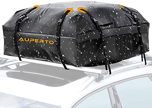AUPERTO Dachbox, 450L Auto Dachkoffer Faltbare Gepäckbox, Wasserdicht Dachtasche für Reisen und Gepäcktransport, Autos, Vans, SUVs, Schwarz…