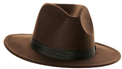 Brauner Herrenhut aus Filz mit schwarzem Hutband
