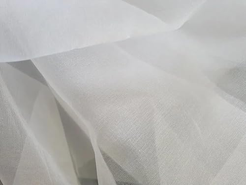100% Pure Mulberry Silk Organza (54) - Natural White Fabric