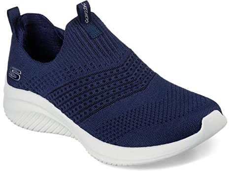 Skechers Ultra Flex 3.0 Classy Charm, Zapatillas Mujer, Azul (Navy Knit/Trim) , 37 EU