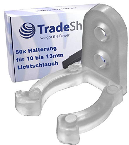 Trade-Shop 50x Kabelhalter Kabelbefestigung Klemmen Klammern Nagelschellen Wandclips für 10 bis 16mm Kabel Stromkabel TV PC Telefon Internet