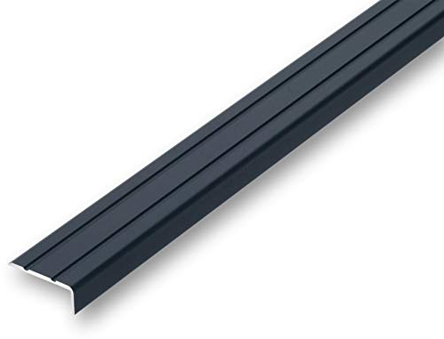 (11,99EUR/m) 25 x 10 x 1500 mm Treppenwinkel schwarz selbstklebend Treppenkantenprofil Treppenkante Kantenschutz
