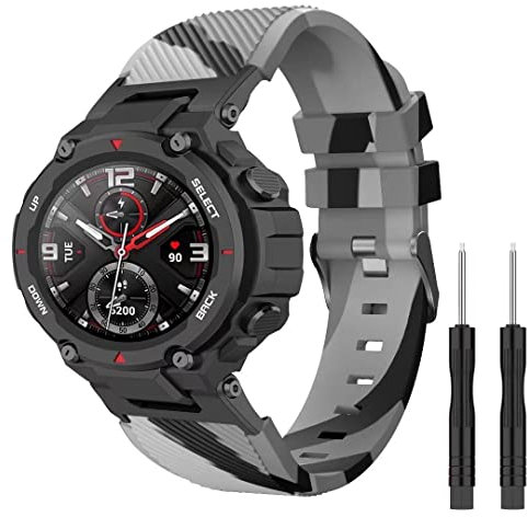 iPartsonline Silikonarmband kompatibel mit Amazfit T-Rex/Amazfit T-Rex Pro Camo/Camouflage Armband Smart Watch Ersatzbänder