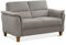 CAVADORE 2er-Sofa Palera mit Federkern / Kompakte Zweisitzer-Couch im Landhaus-Stil / passender Sessel und Hocker optional / 149 x 89 x 89 / Mikrofaser, Hellgrau