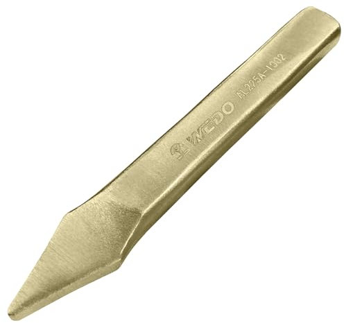 WEDO Cincel de corte cruzado sin chispas, bronce de aluminio, estándar DIN, certificado BAM y FM, 4 x 6 x 140 mm.