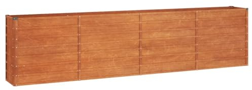 vidaXL Hochbeet, Hochbeet für Garten Balkon Terrasse, Kräuterhochbeet zum Selber Bauen, Gemüsebeet Pflanzkübel aus Metall, Grau Cortenstahl