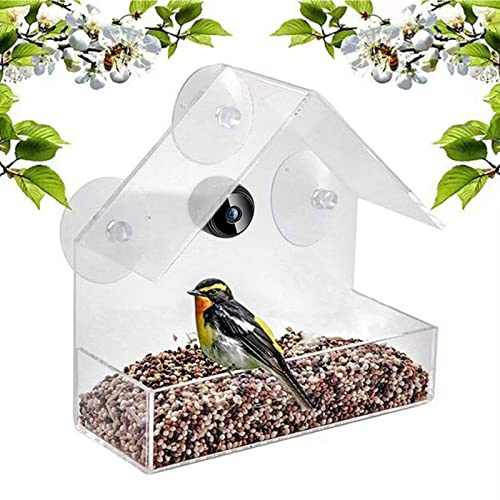 MOCIUN Smart Bird Feeder with Camera, Bird Watching Camera, Bird Camera Feeder with Chain, Hd 1080P Night Version Camera, 170°Ultra Wide-Angle Lens (House)