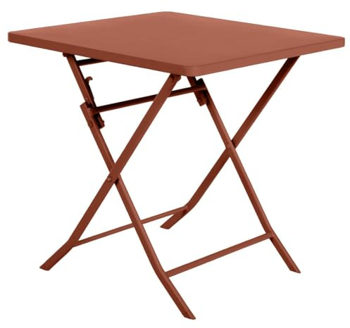 Hespéride - Table de Jardin Pliante Carrée Greensboro Ambre - 2 Places - Acier Traité Epoxy Traitement Antirouille Renforcé