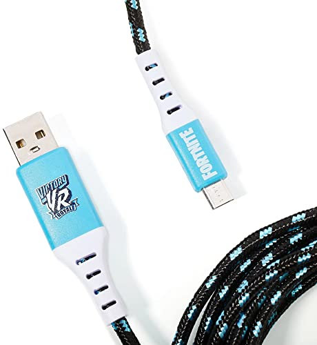 Numskull Official Fortnite Braided Micro USB Cable 4m - Fast Charging Lead - Compatible with PlayStation 4, Xbox One