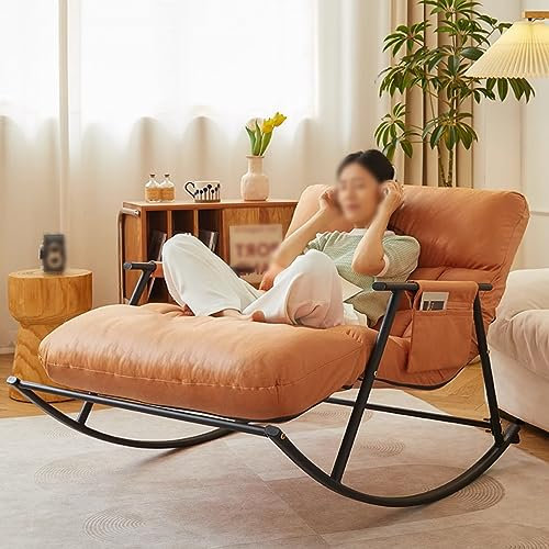 Moderne Doppel-Sofa-Liege für den Innenbereich mit Kissen, atmungsaktiver Schlafzimmer-Schaukelstuhl, Outdoor-Gartensessel mit Armlehnen, Schwerelosigkeits-Camping-Schaukelstuhl, ergonomisc