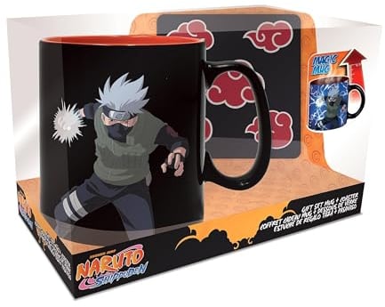 NARUTO SHIPPUDEN Gift set Mug Heat Change + Coaster Akatsuki
