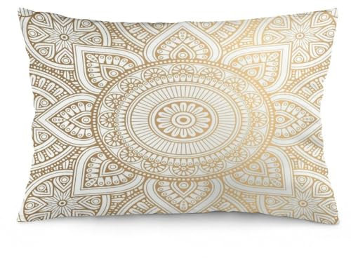 Mandala-Kissenbezüge, dekorativ, adrett, Lendenwirbelkissen, 30,5 x 50,8 cm, Couch-Kissenbezug für Heimdekoration, Wohnzimmer, Schlafzimmer, Studentenwohnheim, Bett, Auto, Sofa, Sofa, goldfarben