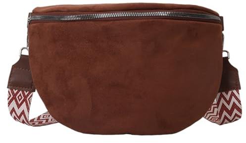 LYEAA Sac Bandoulière Femme en Cuir PU, Demi-Lune, Sac Poitrine, Banane et à Main