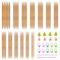 QEEYON Stricknadel Bambus Set 15 Größen,75 Stücke Doppelspitzen Stricknadeln Gerade 2 mm-10 mm,Nadelspiel Set,Handarbeit Knitting Needles Mini Stricknadeln Set für Socken