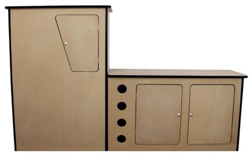Monster Shop Transporter T4 T5 Camper Van Küche Linkslenker Wohnwagen Wohnwagenküche Wohnmobil Reisemobil Caravan 18mm MDF Eingebautes Weinregal Optionale Aufhängeschiene Peronalisierbar