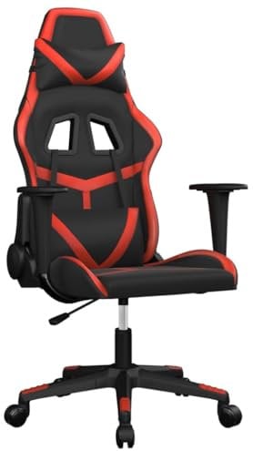 vidaXL Gaming Stuhl Racing Chefsessel Bürostuhl Drehstuhl Sportsitz Bürosessel Schreibtischstuhl Computerstuhl Schwarz Rot Kunstleder