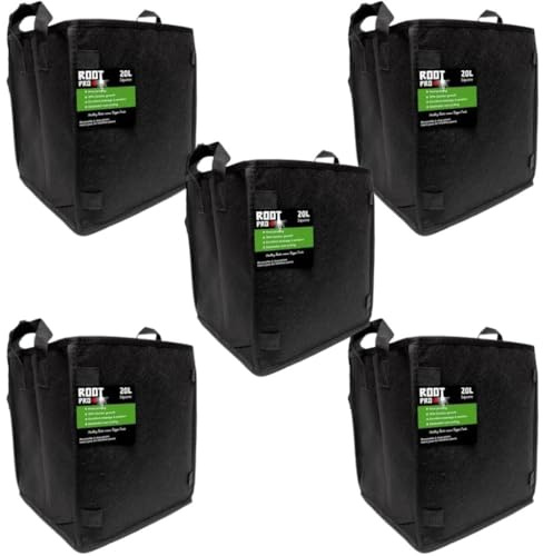 Root Pro + Round & Square Fabric Plant Grow Pots 20L 25L 30L With handles Strong (Square, 20L)