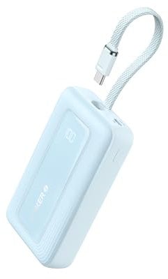 Anker Zolo Power Bank, 10,000mAh 30W High-Speed Portable Charger with Built-in USB-C Cable, Fast Charging Battery Pack for iPhone 16/16 Plus/16 Pro/16 Pro Max/15/14/13 Series, Galaxy, iPad, and More