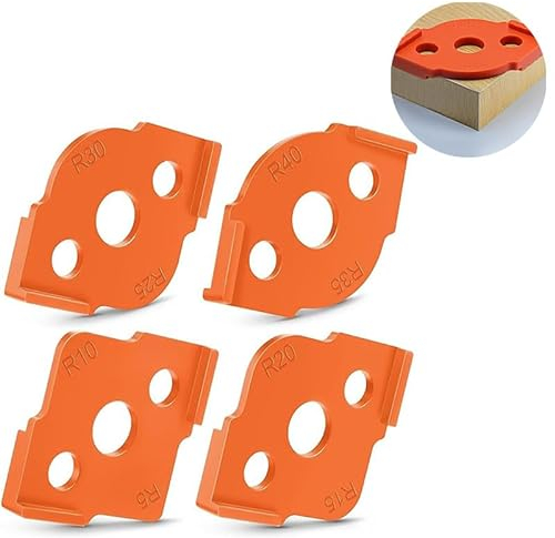 4 Stück Radius Jig Router Templates, Oberfräsen-Frässchablone, Eckradius-Frässchablone, für Holzbearbeitungswerkzeug (R5 R10 R15 R20 R25 R30 R35 R40)