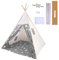 Sleeleece Tipi Zelt für Kinder,Kindertipi,Klassisches Indisches Spielzelt für Kinder,Faltbares Spielhaus für drinnen oder draußen,Kinderzelte aus für Mädchen und Jungen mit Tragetasche（Grau）