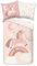 Einhorn Bettwäsche 135x200cm Regenbogen-Cartoon-Einhorn Kinder Bettbezug Set 3 Teilig Microfaser Wendebettwäsche Bettdeckenbezug Mit Reißverschluss und 2 Kissenbezüge 80x80cm