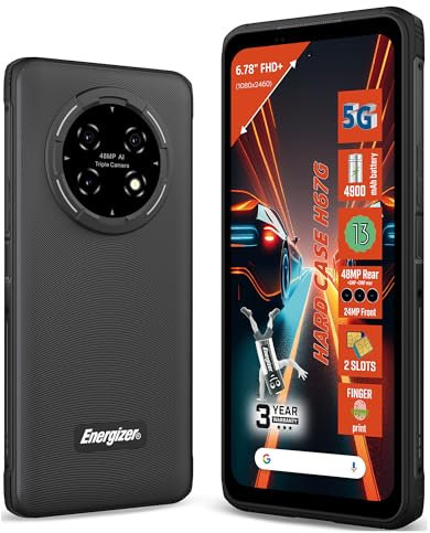 Energizer Smartphone 6.78'', 5G, Batterie de 4900mAh, Mémoire ROM 128Go RAM 4Go, résistant à l'eau et aux Chocs