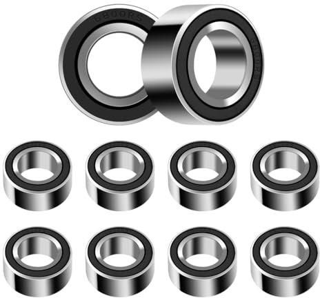 ANGEEK 10 Stück 6800-2RS Kugellager 10 mm x 19 mm x 5 mm,Vorgeschmiert,Doppeldichtung, 6800RS Rillenkugellager