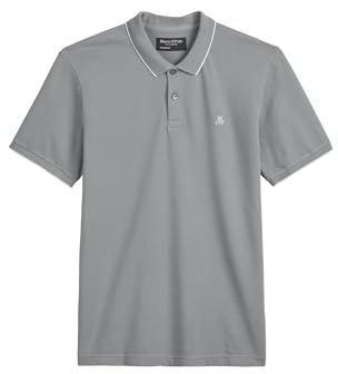 Marc O'Polo Herren Kurzarm-Poloshirt mit Stretch-Anteil Regular Fit, Grau (Berlin Breeze), XL