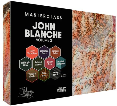 The Army Painter, Masterclass John Blanche Volume 2, 6 x 18 ml Warpaints Fanatic Paints, 1 einzigartiger Speedpaint, 1 Wash, 1 Effekt, 1 Metallic & 1 Art Print - Modellfarben für Miniaturspiele