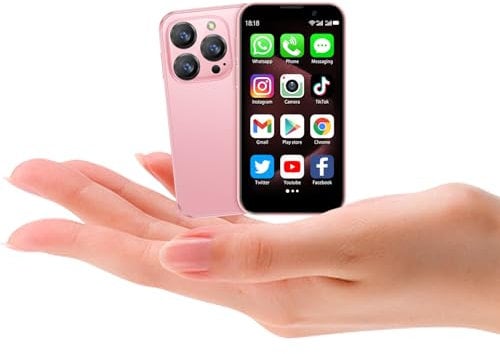 Mini teléfono, mini smartphone para niños, pantalla HD de 3 pulgadas, 2 GB de RAM + 16 GB de ROM, identificación facial, pequeño, compacto, WiFi, teléfonos móviles de respaldo para niños, teléfono más